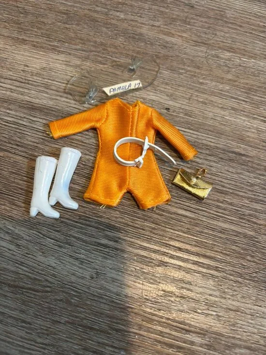 Topper Dawn doll clothes Dizzy Girl 5425 Orange jumpsuit w/belt