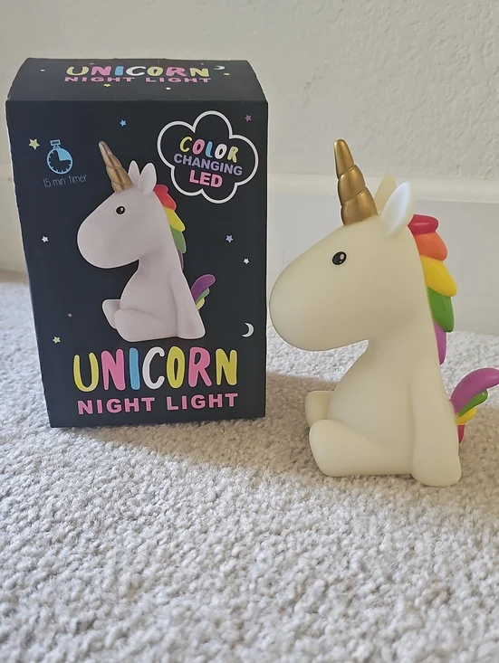 Unicorn LED Night Light - White Body with Rainbow Mane