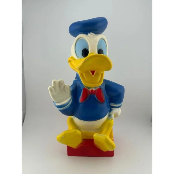Vintage Walt Disney Productions Donald‎ Duck Coin Bank Play Phl Plastics