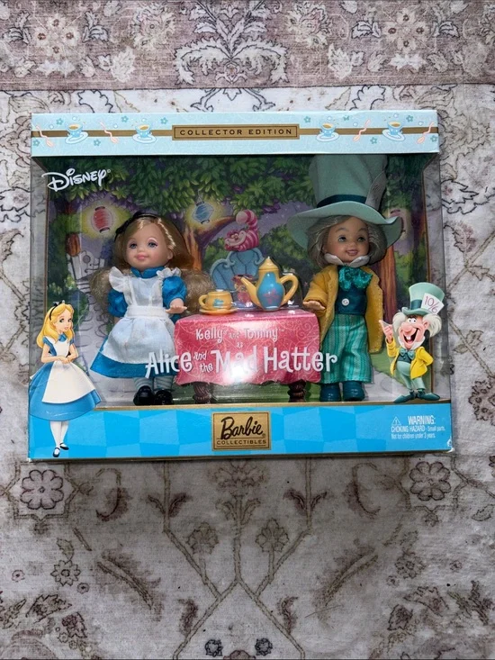 Barbie Kelly & Tommy Alice in Wonderland Set - 2002 Mad Hatter & Alice