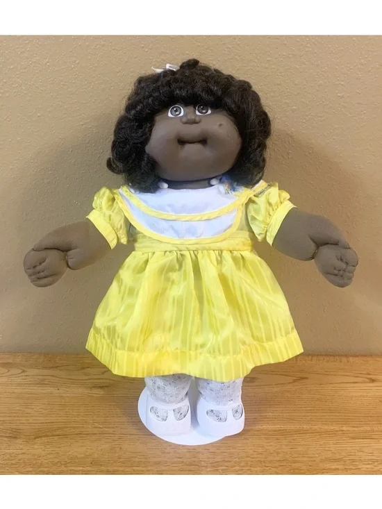 Vintage Cabbage Cornsilk Kids Doll AA HM8 With Curly Hair Rare African American