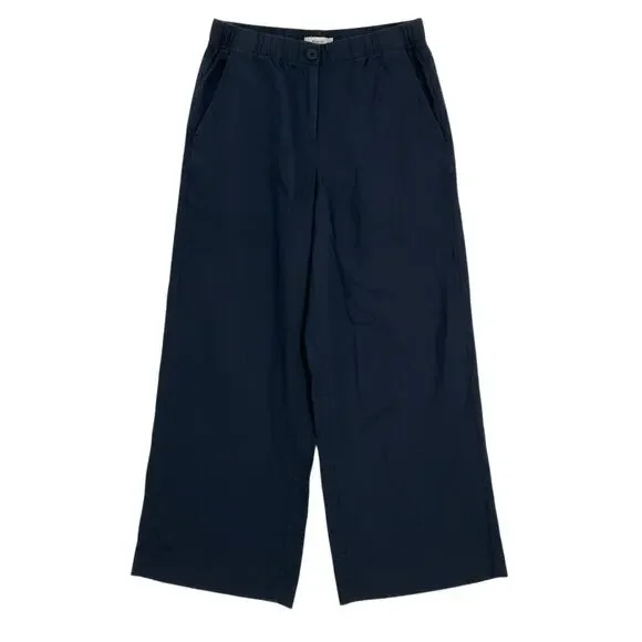 Banana Republic High-Rise Wide-Leg Blue Linen Pull-On Pants Size S