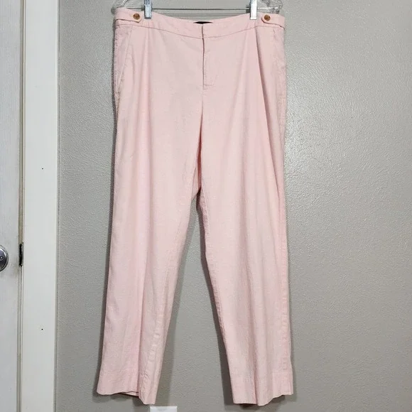 Banana Republic Pants Women's Size 12 Avery‎ Pink Blush Linen Blend