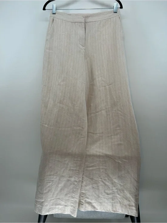 Zara Cream Linen-Blend Maxi Skirt