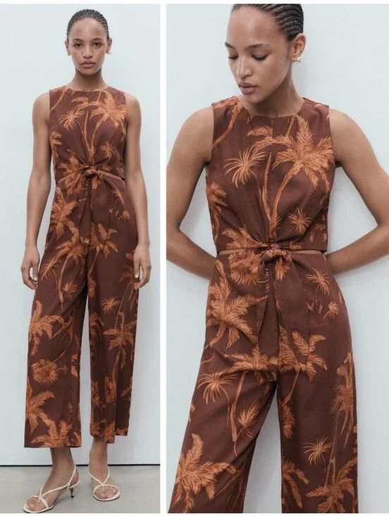 MANGO Cut-out Knot Jumpsuit