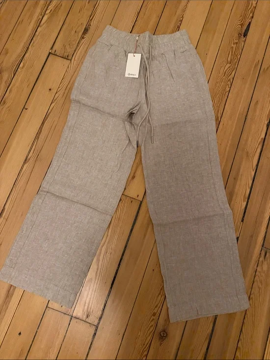 Quince Linen Drawstring Pants — Light Taupe
