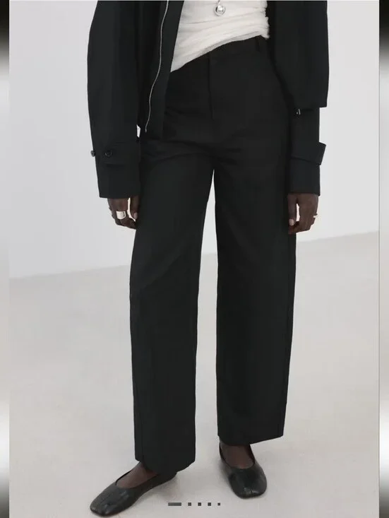 Mango Barrel Cotton Trousers- 6