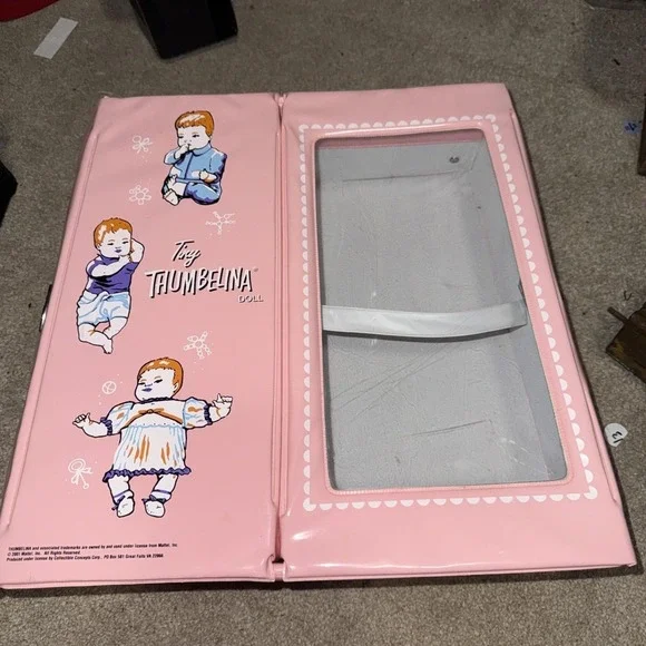 Tiny Thumbelina Pink Carry Storage Case For Doll And Clothes Wardrobe