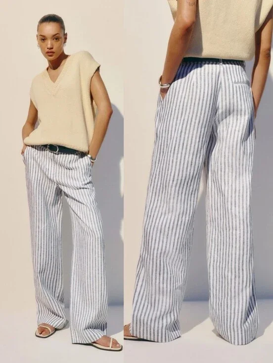 Reformation Carter Linen Mid Rise Pant