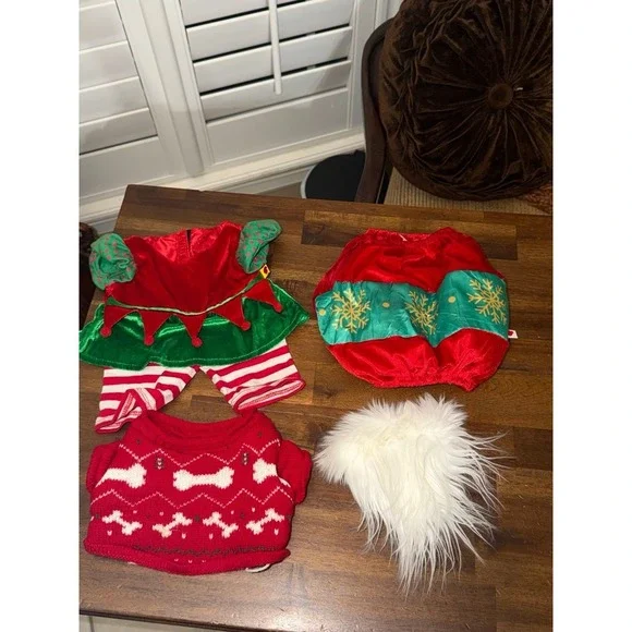 Build A Bear Christmas Holiday Santa‎ xmas Clothes lot