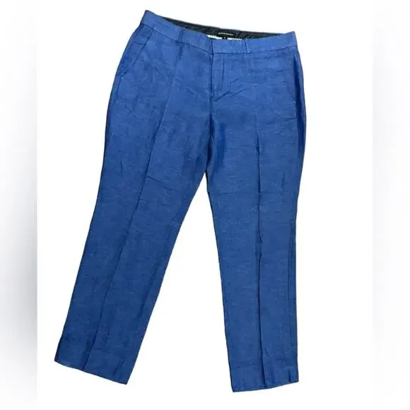 Banana Republic Avery Women’s Size 6 Blue Linen Blend Cropped Dress Pants