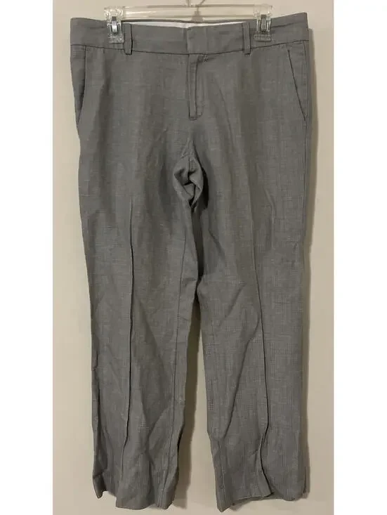 Banana Republic Womens Size 6 Gray Linen Cotton Blend Straight Leg Pants! A4769