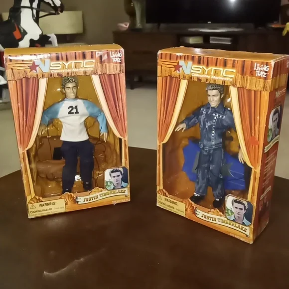 Vintage Pair of Justin Timberlake Y2K NSYNC Collectible Marionettes Living toysz