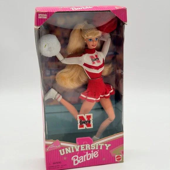 Mattel University Barbie Nebraska Huskers Special Edition Cheerleader Doll 17193