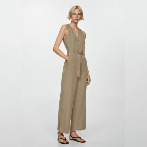 NWT MANGO Jumpsuit With Belt