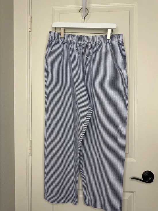 H&M Linen Blend Striped Drawstring Trousers - Women’s Size Medium