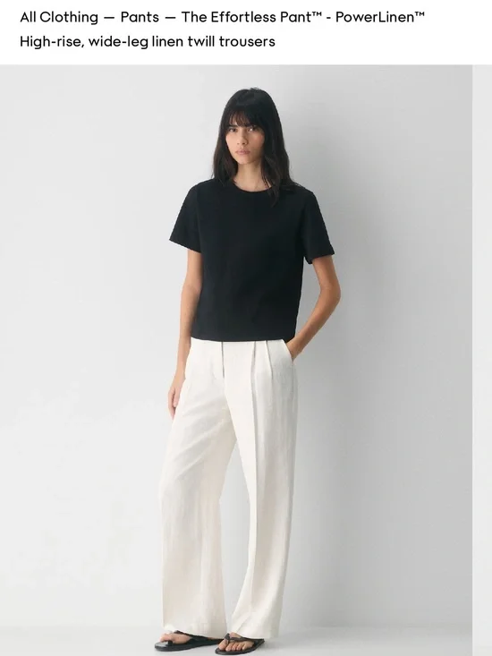 Aritzia Wide-Leg PowerLinen™ Pants in Cream