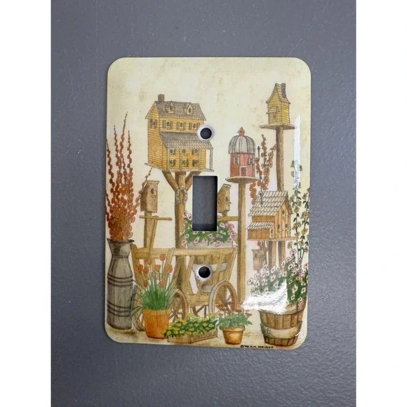 Mary Engelbreit Art Switchplate Home Decor Lightswitch Cover Bird Houses‎ #17