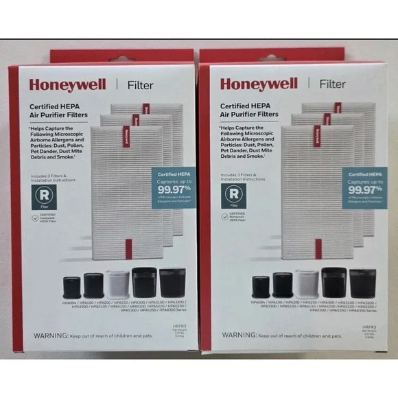 2 Boxes Of 3 Packs Honeywell HEPA Air Purifier R Filter HRFR3  New And Sealed
