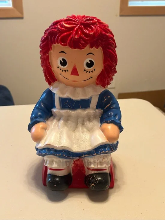 Vintage 1970s Ragedy Ann Piggy Bank