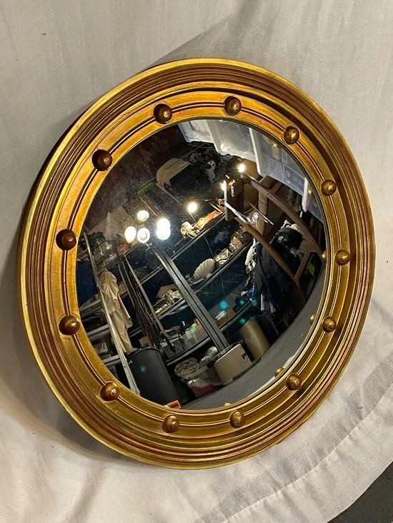Gold Antique Mirror Fish Lense View Boat Yacht Pirate Ship 13 Colonial States