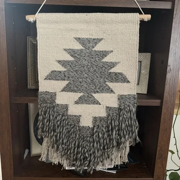 Restoration Hardware 15x24 Aztec Wall Tapestry Boho Southwestern Neutral Wool