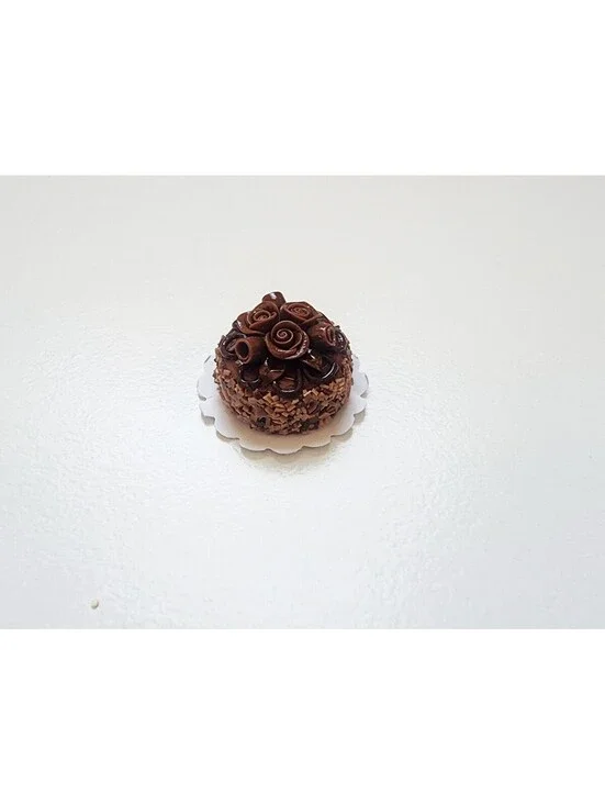 Miniature Dollhouse Double Chocolate Rose Cake