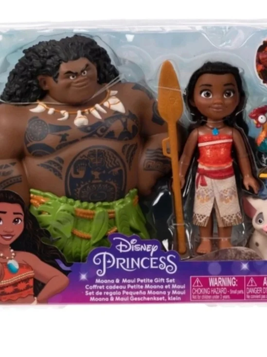 Disney Moana & Maui Petite Figure Set - Brown, Green, Orange