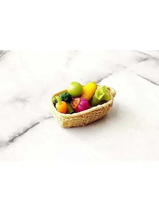 Miniature Dollhouse Vegetable Basket