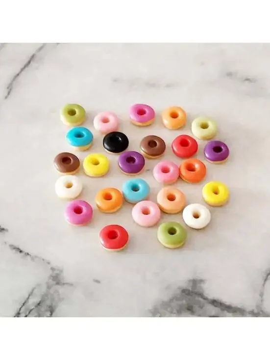 10pc Miniature Dollhouse Food Colorful Assorted Donuts