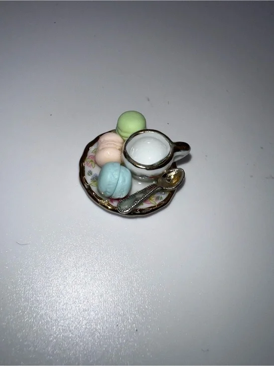 Miniature dessert plate and teacup