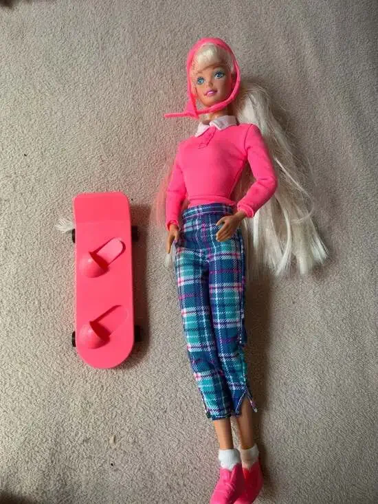 1994 Mattel Barbie Skater Doll with Helmet and Skateboard