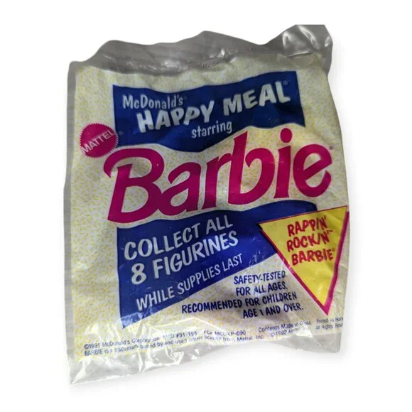 Vintage 1991 McDonald's Happy Meal Barbie Rappin' Rockin' Barbie Sealed