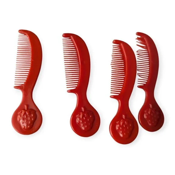 Vintage Strawberry Shortcake Berry Red Comb Doll Hair Lot of 4