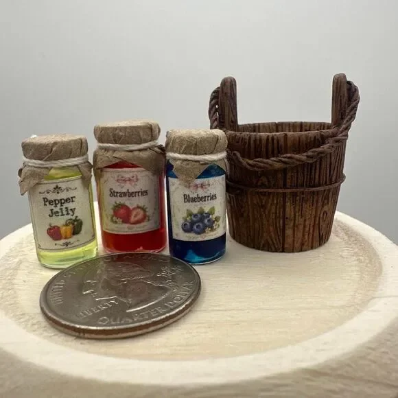 Miniature Food Jars and Bucket