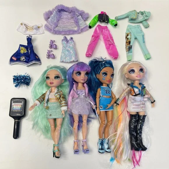 Rainbow High Doll Lot 4 Daphne Violet Skyler Amaya w/ Clothes & Accessories MGA