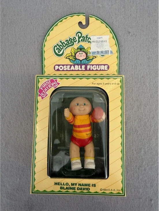 Vtg 1984 Cabbage Patch Poseable 1st Edition Blaine David W/Football New