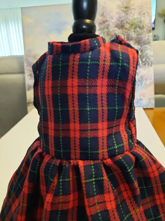 Red and Navy Plaid Doll Dress