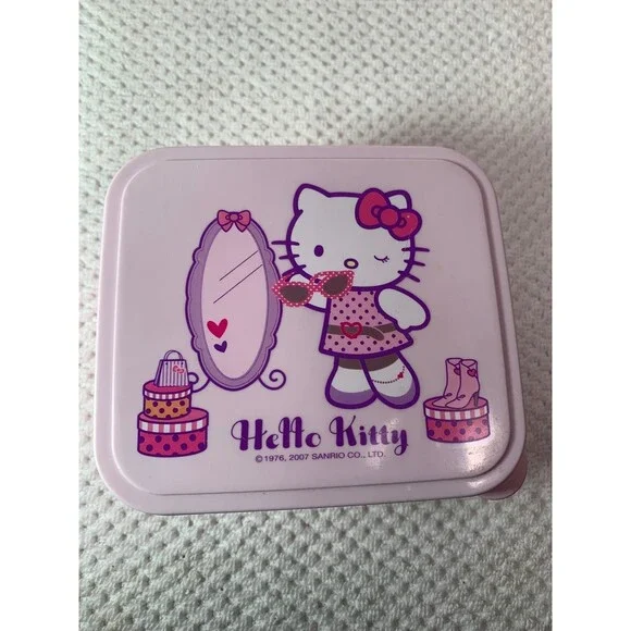 Vintage Pink and Purple Hello Kitty square  snack Box 2007