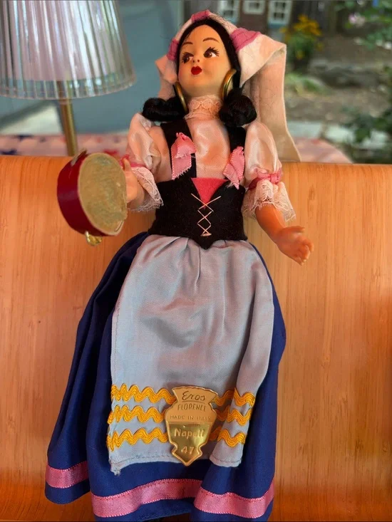 Eros Florene Naples Traditional Blue & Pink Souvenir Doll