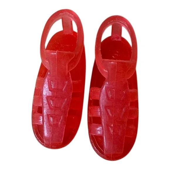 Vintage Barbie Red Jelly‎ Sandals Shoes Accessories