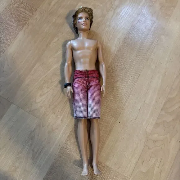 KEN DOLL She Said Yes KISS ON CHEEK Barbie Mattel 2009 Rooted Hair Shorts Shoes