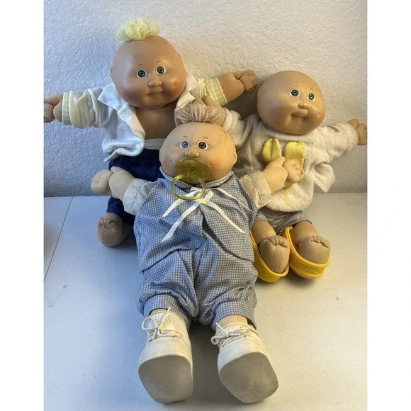Cabbage Patch Kids Bald Baby Boys Xavier Roberts Vintage 80s Lot Of 3