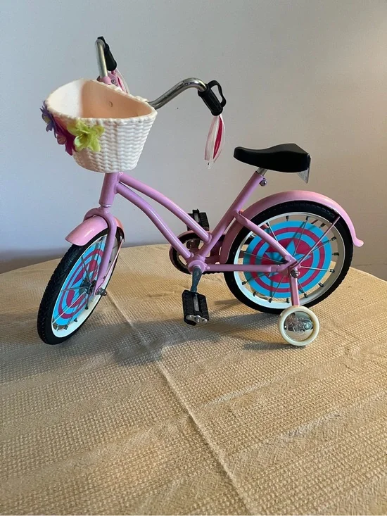 Our Generation Pink Doll Bicycle with Basket & Tassels fits American Girl 18