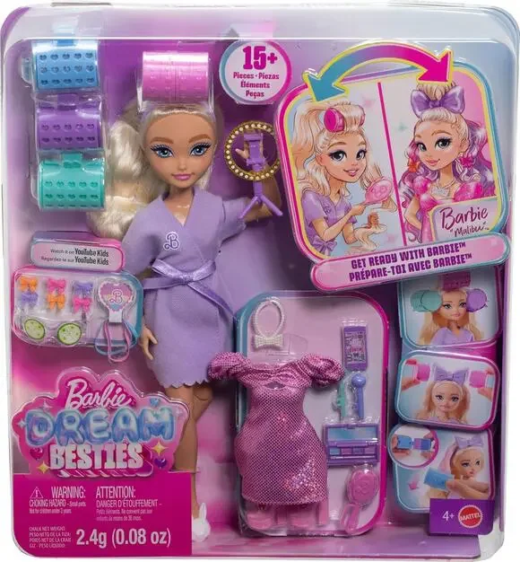 Barbie Dream Besties Get Ready with Malibu Doll and Accessories NWT
