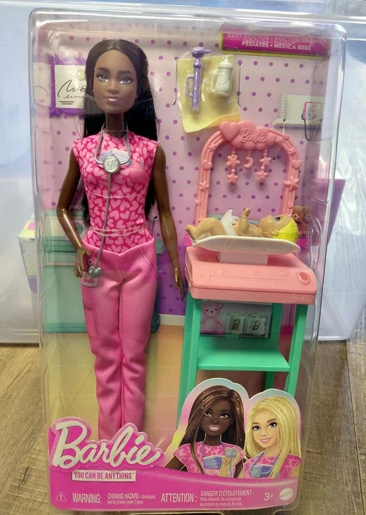 Barbie Baby Doctor Doll with Brunette Fashion Doll 1 Baby Doll Furniture NWT