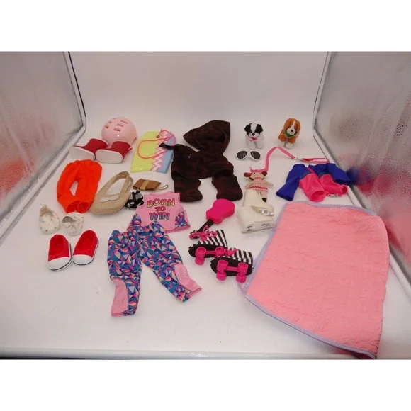 Our Generation My‎ Life Doll Clothes and Accessories Lot Shoes Pets Skates