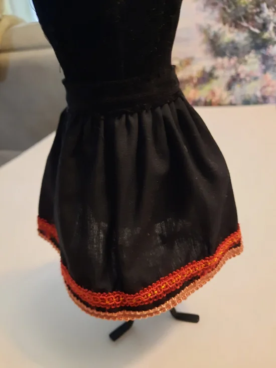 Black Skirt With Plaid Over Skirt