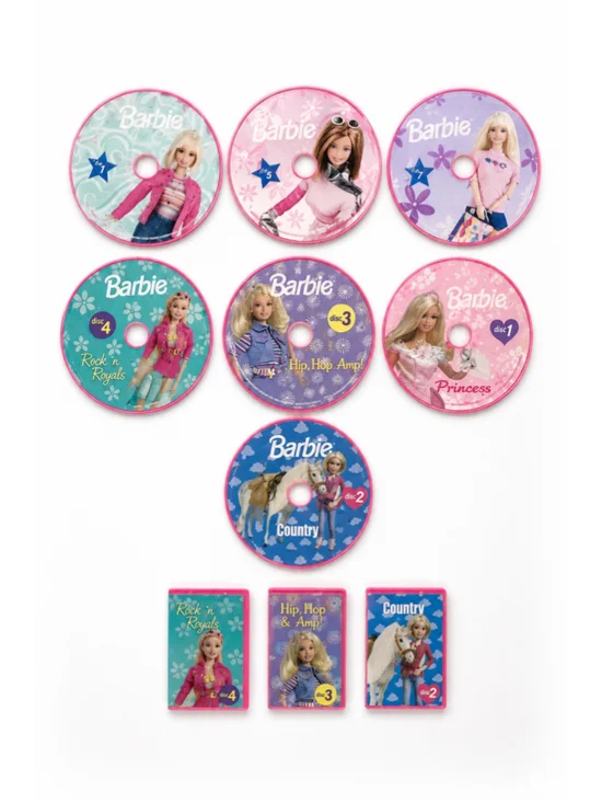 Barbie Girls Mini CD-ROM Disc Lot of 10 + 3 Cases Mattel 2007 Replacement Media