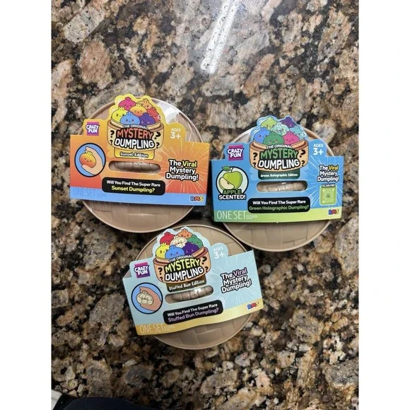 New RMS Crazy Fun Dumpling Lot Of 3 Apple Scented, Stuffed Bun, Sunset